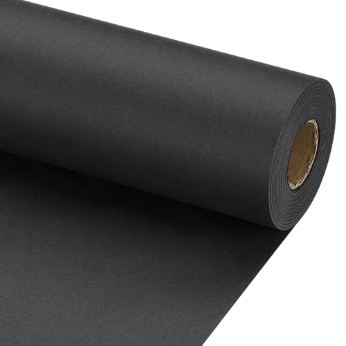 PATIKIL Wrapping Paper, 12" x 800"(66') 70 GSM Craft Paper Roll Kraft Packing Paper for Poster Bulletin Board, Gift Wrapping, Black - color: Black, size: 12" x 800"(66')