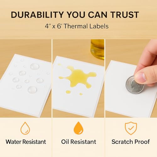 3-Proof 4" x 6" Fanfold Thermal Shipping Label, 4-Stack 2000 Labels - size: 4" x 6" - 4 Stacks ( 2000 labels ）