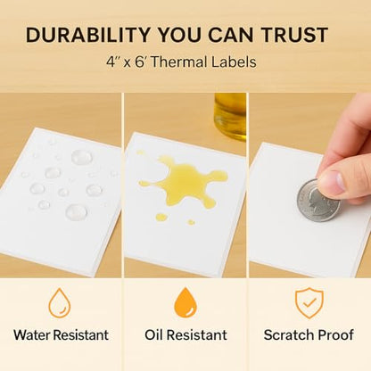 3-Proof 4" x 6" Fanfold Thermal Shipping Label, 4-Stack 2000 Labels - size: 4" x 6" - 4 Stacks ( 2000 labels ）