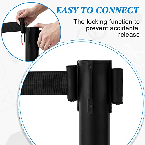 Geelin 6 Pack Crowd Control Stanchions Barriers, 9.8ft, Black - color: Black, size: 9.8ft