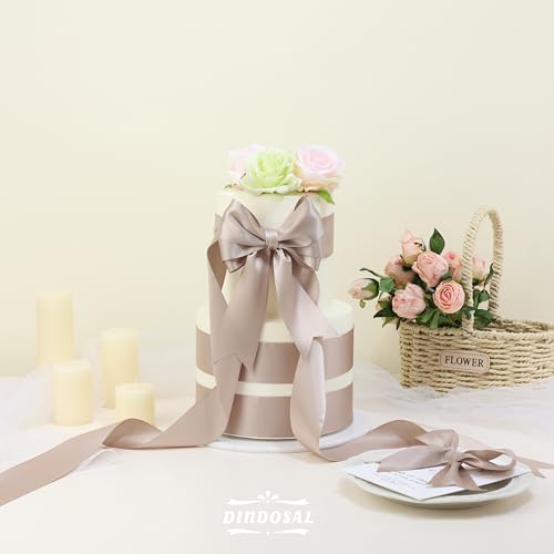 Taupe Double-Faced Satin Ribbon, 2 Inch x 25 Yards - color: Taupe