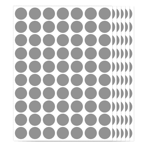 1400 PCS Gray Circle Dot Stickers 3/4" Round Coding Label - color: Gray