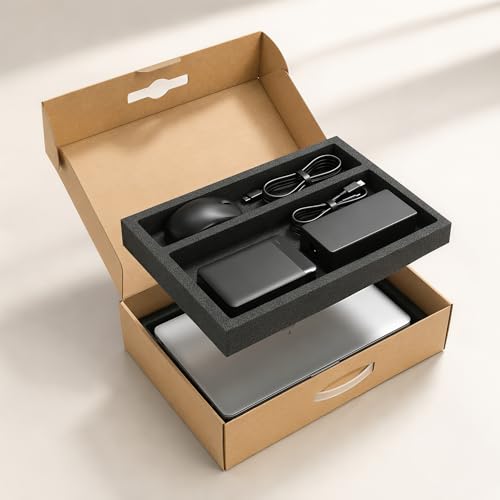 Laptop Shipping Box Kit with Foam & Anti-Static Bag for 10-17 Inch Laptops