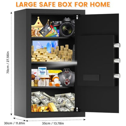 6.0 Cu Ft Large Safe Box for Home Use, 27.6"H Heavy Duty Home Safe - size: 6.0 Cub