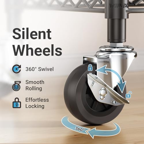 VIPEK R2 Plus Clothes Rack Heavy Duty Rolling Closet for Hanging Clothes - color: Black, size: R2 Plus