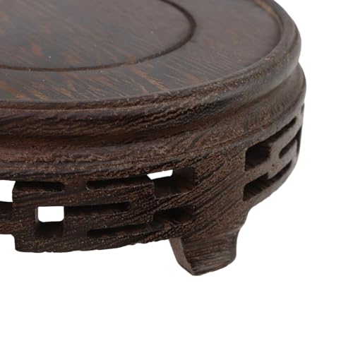 Wooden Display Stand Base Wood Carved Craft Pedestal, 4.13" x 4.13" - size: Round, 4.13" x 4.13"