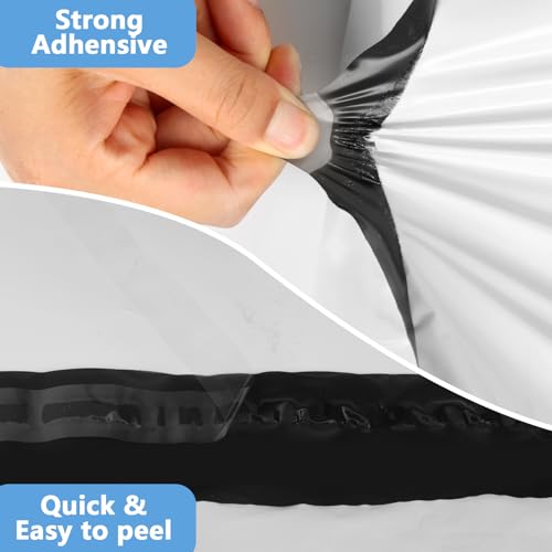 10Pack 17.7x22" White Poly Mailers - Self Sealing, Waterproof & Tear-Resistant Shipping Envelopes for E-Commerce, Clothing, Books & Small Business - color: White, size: 17.7''x22'' (10pcs)