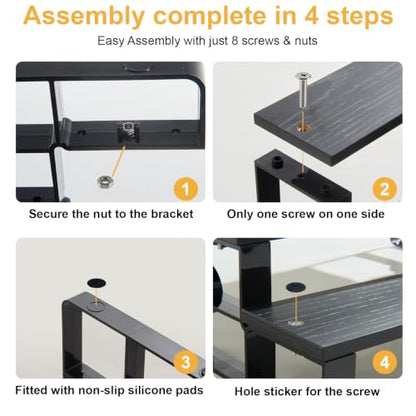 3 Tier Wood Cologne Stand, Men Perfume Dresser Display Organizer - color: Black, size: 3 Tiers-width=11.2"