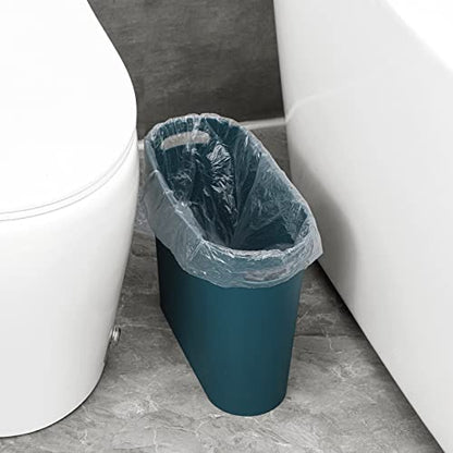 rejomiik Small Bathroom Trash Can, 3.5 Gallon Slim Garbage Can, Teal Blue - color: Teal Blue, size: 1 pack