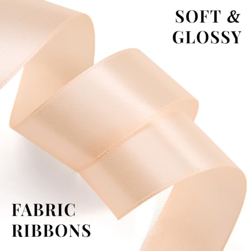 Peach Satin Ribbon 1 Inch x 100 Yards - color: Peach