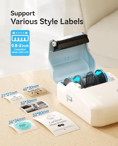 NIIMBOT B1 Label Maker Came with 3 Roll White Labels(Light Blue) - color: Light Blue, size: Printer+ 3 Tapes