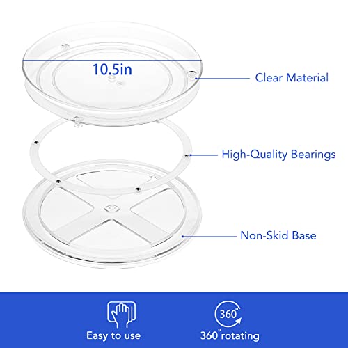 URALFA 2 Pack Lazy Susan Turntable, 10.5 Inch Spinning Cabinet Organizer - size: 10.5 Inch / 1 Tier / 2 Pack