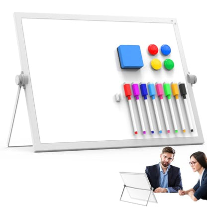 Desktop Whiteboard 16x12 Stand, Double Sided Dry Erase Board Kids - size: 16*12white