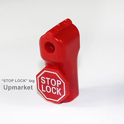 Betertek Peg Hook Locks Stop Lock 100pcs Plastic red Stop Locks Retail peg Hook Security Locks pegboard peg Locks Retail Security Display Hook Lock