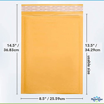 Kraft Bubble Mailers 8.5x14.5, Self Seal Padded Envelopes #3, 100 Pack - size: 8.5"x14.5" / 100 Pack