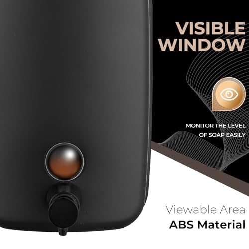 Commercial Soap Dispenser Wall Mount Stainless Steel Soap Dispensers Liquid Manual Anti-Leak Pump Hand Soap Dispenser for Bathroom Kitchen Black (28 fl.oz./800ml) - color: Black, size: 800ml