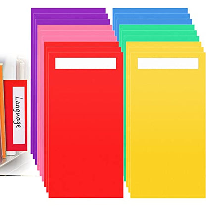 Chinco 18 Pack Library Shelf Dividers with 36 Stickers, 6x12 Inch Colorful