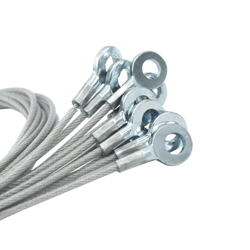 1/8"(3mm) Wire Diam Galvanized Steel Cable Eyelets Ended Short Rope Lanyard Safety Tether Chain Lock with Vinyl Coated Cover, 10 Pcs Clear 6"/15cm Length - color: Clear, size: 6 inch_10pcs