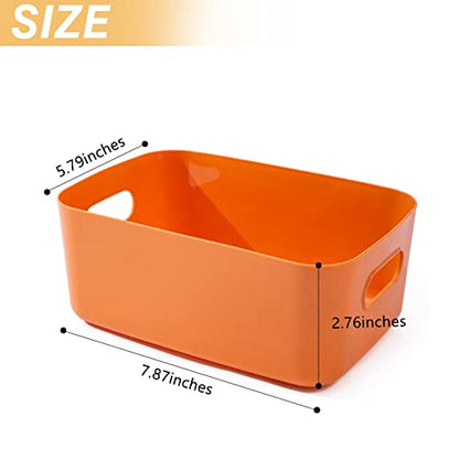 OWill 7 Pcs 2.1 L Plastic Storage Bins and Baskets for Efficient Home Classroom Organization Small Containers in Multicolour for Kitchen, Cupboard box, and Bathroom Organizer on Shelves and Tubs - size: 7Pcs Small