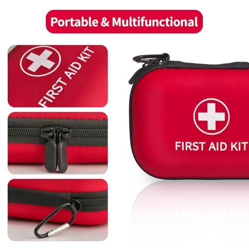 Prelady 138 Pcs Mini First Aid Kit Travel Size, TSA Approved Small First Aid Kit for Car, Hiking & Home, Compact Travel Medicine Kit, Med Kit