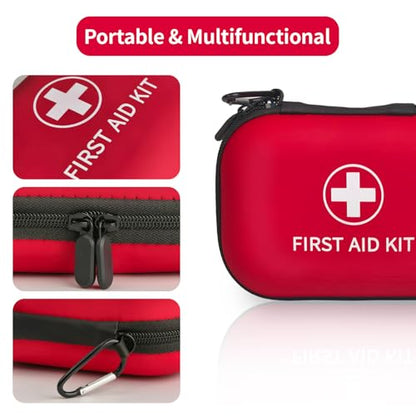 Prelady 138 Pcs Mini First Aid Kit Travel Size, TSA Approved Small First Aid Kit for Car, Hiking & Home, Compact Travel Medicine Kit, Med Kit