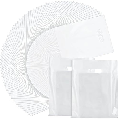 Kosiz 1000 Pcs Plastic Merchandise Shopping Bag Bulk 9 x 12'', White - color: White