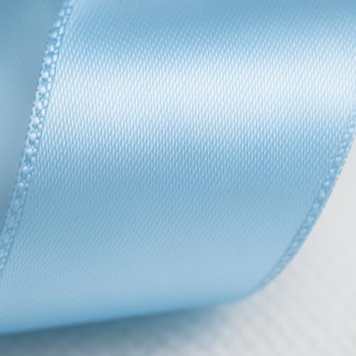 Light Blue Satin Ribbon 1-1/2 Inch x 36 Yards for DIY Crafts & Baby Showers - color: Light Blue