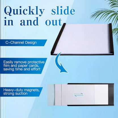 60 Pcs Magnetic Label Holders 4 X 2 in - color: 60pcs