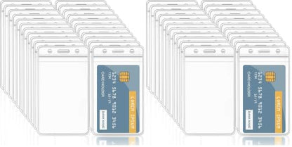 Zonon 150 Pcs Name Badge Holder, 2.56 x 4.52 Inch Clear Plastic Card Sleeve - size: 2.56 x 4.52 Inch (Pack of 2)