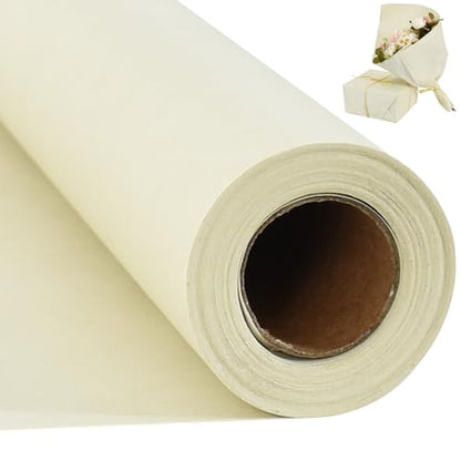 BEISHIDA Khaki Gift Wrapping Paper Roll, 15in X 32ft Kraft Bulletin Board Paper Gift Wrap for Christmas Mother's Day Valentine's Day Graduation, Flower Wrap - color: khaki