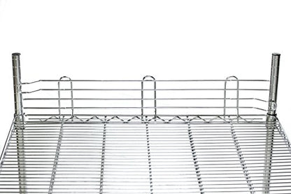 Shelving Inc. 8" w Chrome-Plated Steel Ledge for Wire Shelving, 4 Count - size: 8"l x 5"h