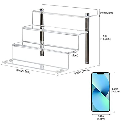 9 x 6 inch Clear Acrylic Display Riser, 4-Step, 2 Pack