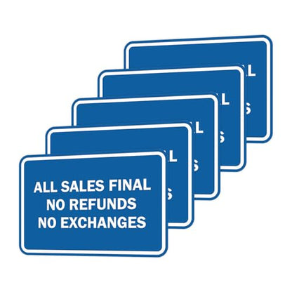 Signs ByLITA Classic Framed All Sales Final Sign (Blue) - X-Large 5 Pack - color: Blue, size: X-Large (7" x 10") 5 Pack