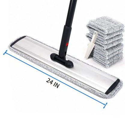 24 Inch Flat Floor Mop Heavy Duty Microfiber Wet Mop Commercial Mop - size: 24 IN MOP