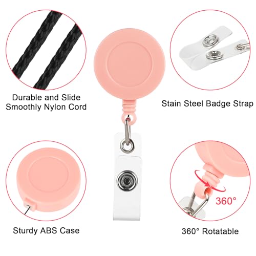 Retractable Badge Reels with Swivel Clip - Bulk Heavy Duty Badge Holders - color: Multicolor