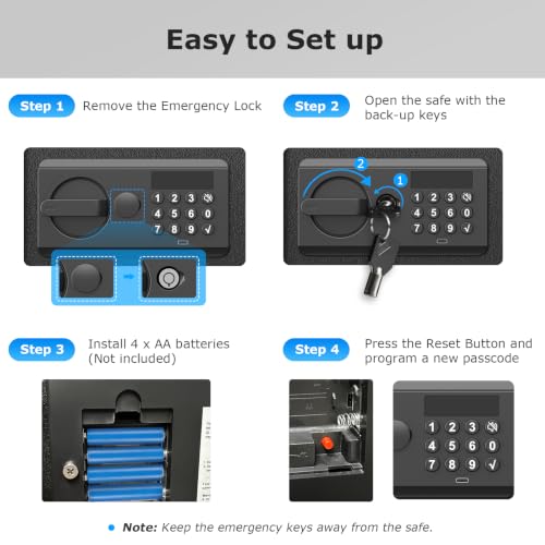 Bonsaii Security Safe Box With Keypad Lock 1.2 Cu.Ft for Cash Jewelry Home - size: 1.2 cu.ft.