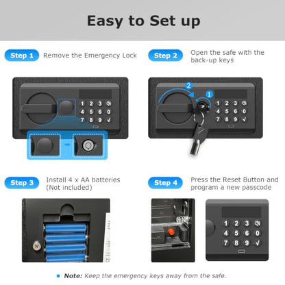 Bonsaii Security Safe Box With Keypad Lock 1.2 Cu.Ft for Cash Jewelry Home - size: 1.2 cu.ft.