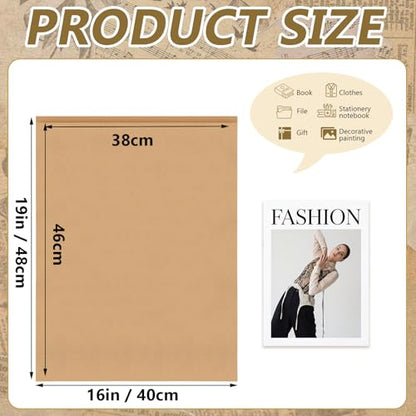 100 Pack 16 x 19 Inch Brown Flat Paper Bags, 50 Gsm Gift Bags - color: 50 Gsm Kraft, size: 16x19 Inch