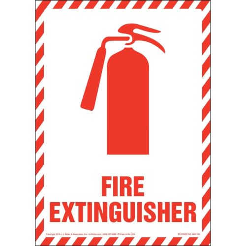 J. J. Keller Fire Extinguisher Sign with Icon, 7" x 10"