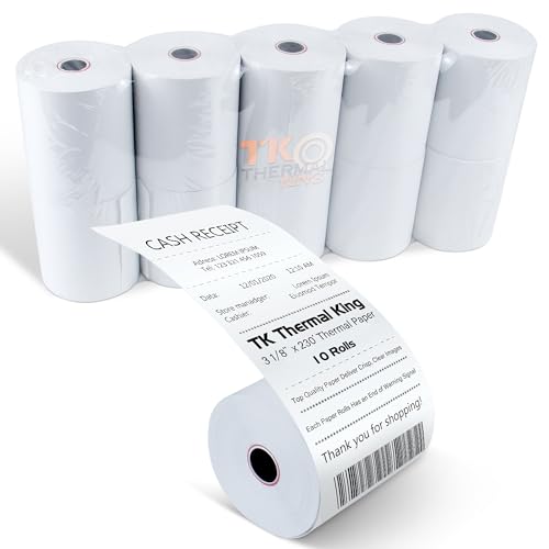 3 1/8" x 230' Credit Card Thermal Receipt Paper 10 Rolls - size: 3-1/8" x 230', style: 10 Rolls