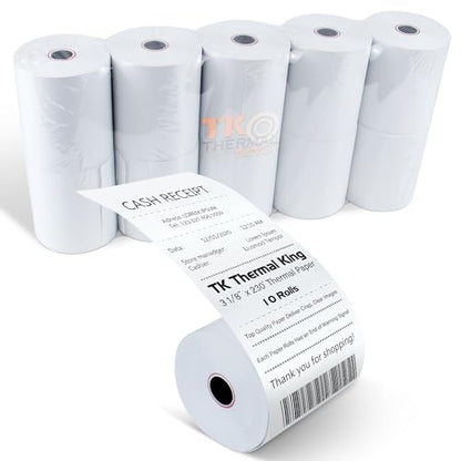 3 1/8" x 230' Credit Card Thermal Receipt Paper 10 Rolls - size: 3-1/8" x 230', style: 10 Rolls