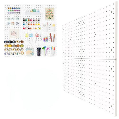 FZK Plastic Pegboard Wall Organizer Kit, 12x12, 4 Pack, White - color: 12inch-White