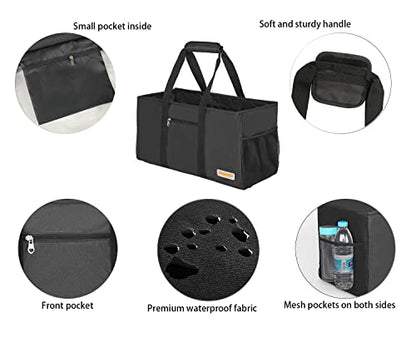 Extra Large Utility Tote Bag - Reusable Grocery Bags Foldable Heavy Duty - color: Black, size: 2-pack