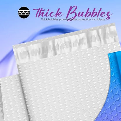 Fuxury Cute Design Bubble Mailers 6x10" 100 Pack Opaque Padded Envelopes - color: BluePurple, size: 6x10" 100PC