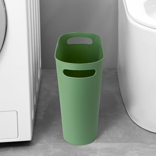 rejomiik Small Bathroom Trash Can, 3.5 Gallon Slim Garbage Can, Green - color: Green, size: 1 pack
