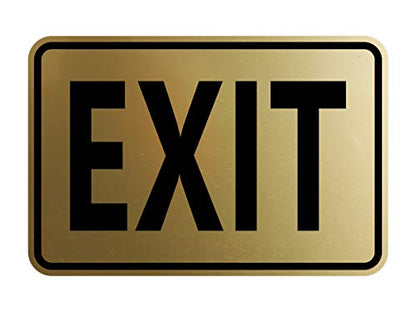 Signs ByLITA Classic Framed Exit Sign (Brushed Gold) - Small - color: Brushed Gold, size: 4 x 6" - Small (1 Pack)