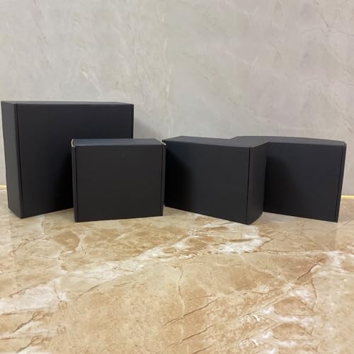 24 Pack 11x9x3 inch Black Shipping Boxes, Cardboard Packaging Mailing Boxes - size: 11x9x3 Inches