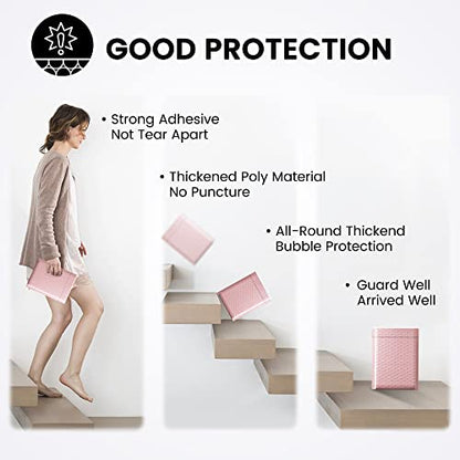 Fuxury 300 Pack Sakura Pink Bubble Mailers 6x10 Bubble Shipping Envelopes - color: Light Pink, size: 6x10" 300PC