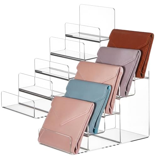 Kathfly 2 Pack 8-tier Acrylic Display Stand for Purses & Wallets - size: 5-tier