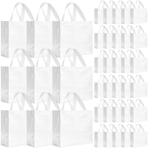 Eccliy 80 Pcs Reusable Gift Bags, Large, White - color: White, size: Large